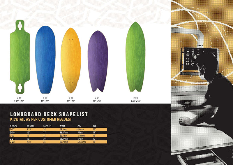 Longboard Shapes Z-17 to Z-23